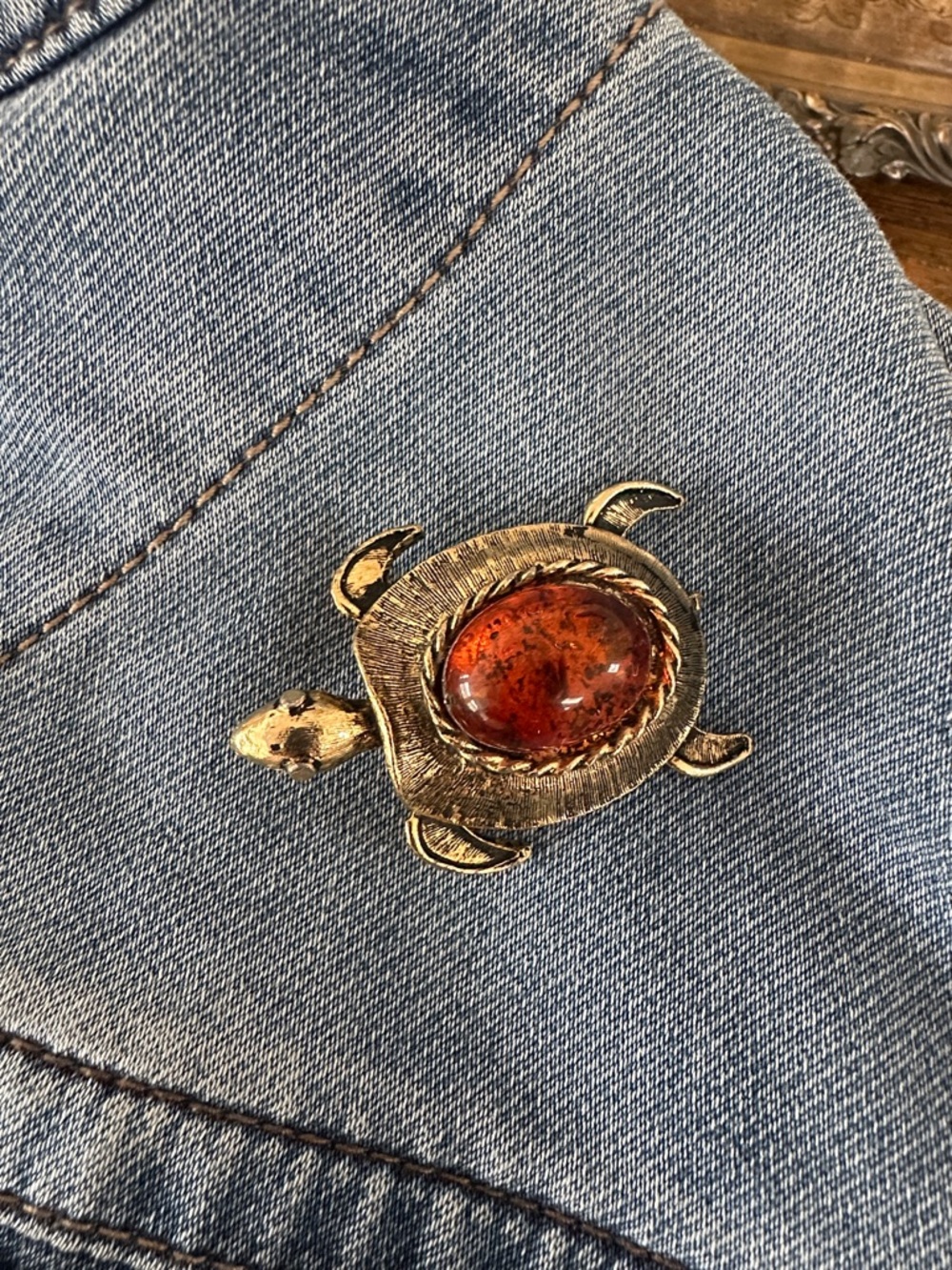Vintage Turtle Brooch